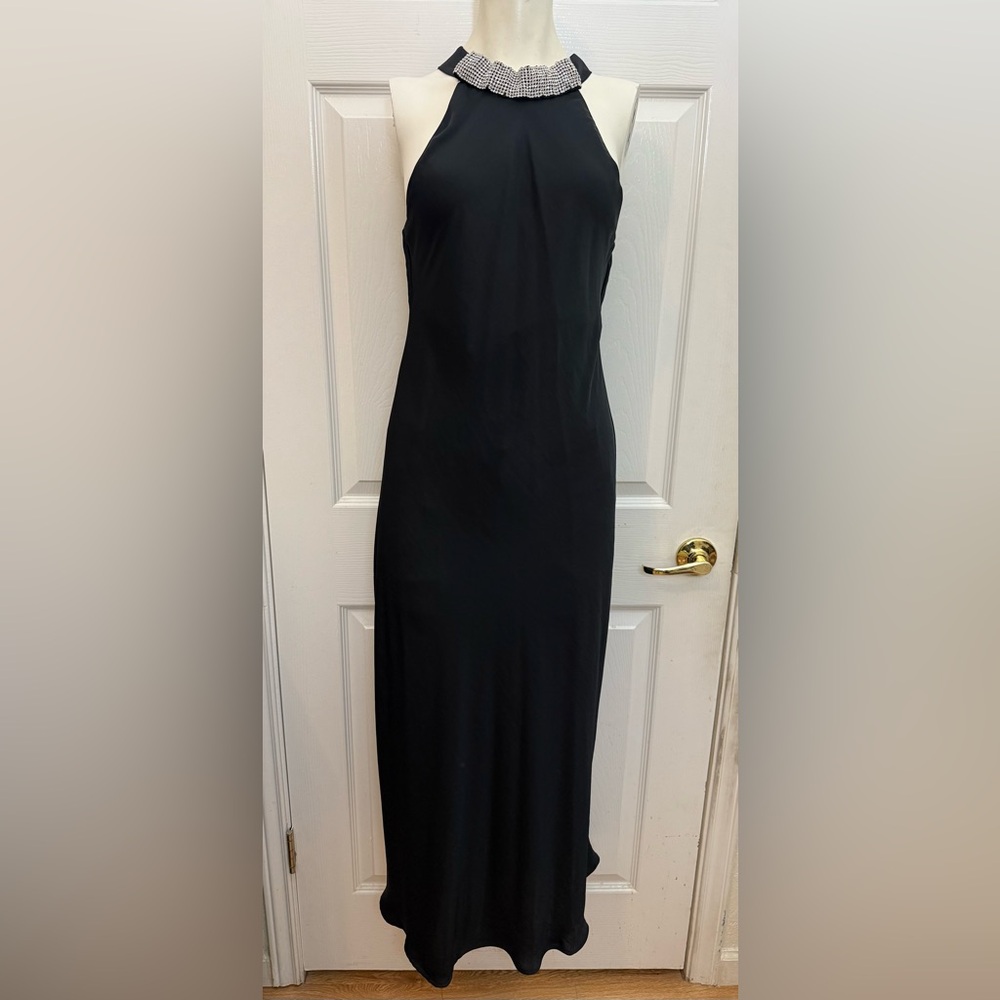 Zara Black Maxi Dress with Silver Accents